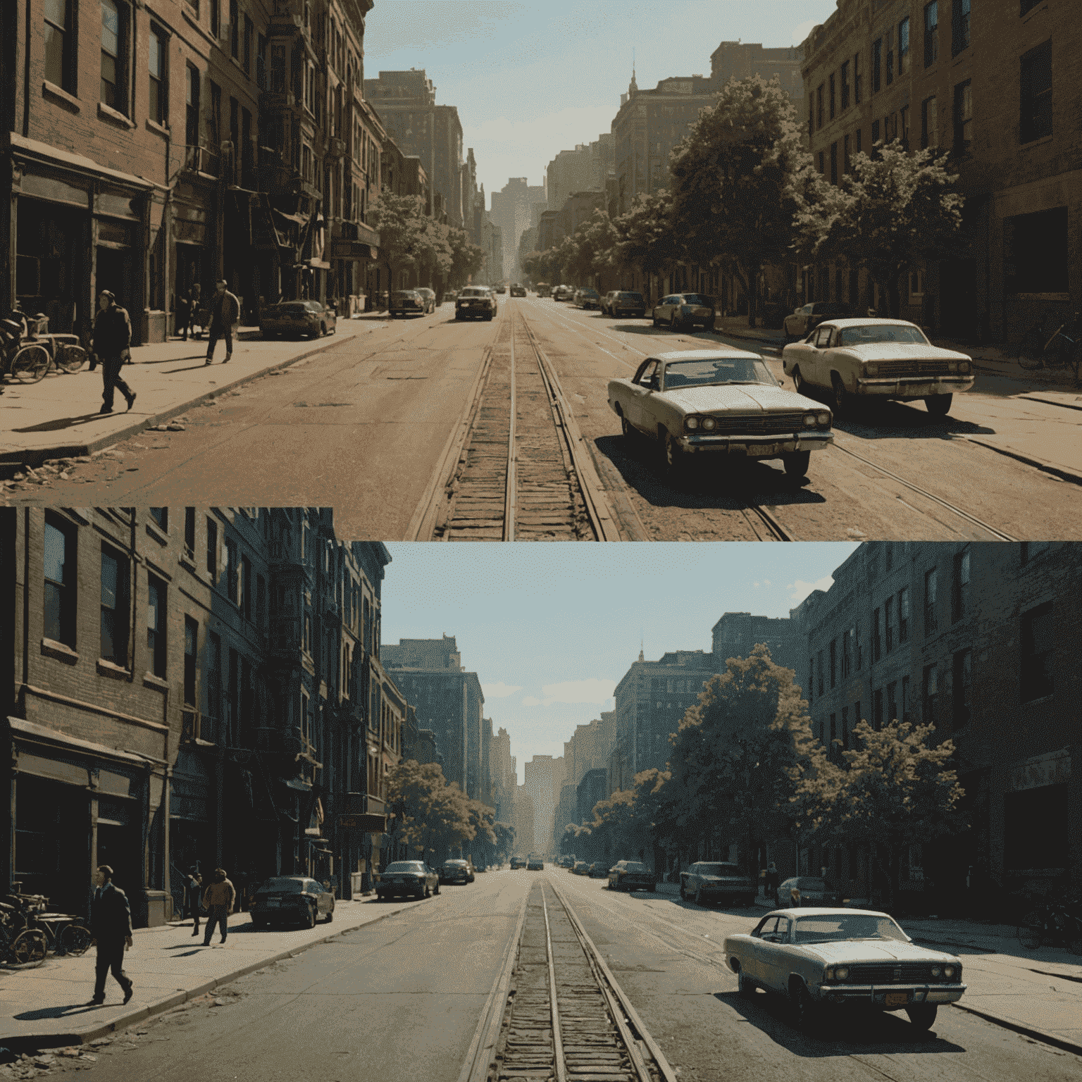 Movie scene showing before and after CGI effects, demonstrating the impact of computer-generated imagery in American entertainment